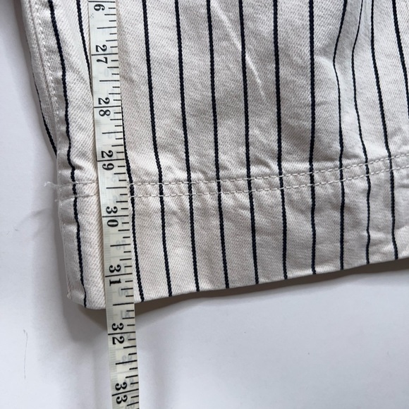 Manoush Striped Pants Cream Black High Rise Flare Leg Neutral Pinstripe Size 2 - Picture 9 of 12